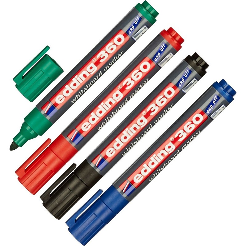 Изображение товара Набор маркеров Edding 4-360-4 для белых досок, 4 цвета