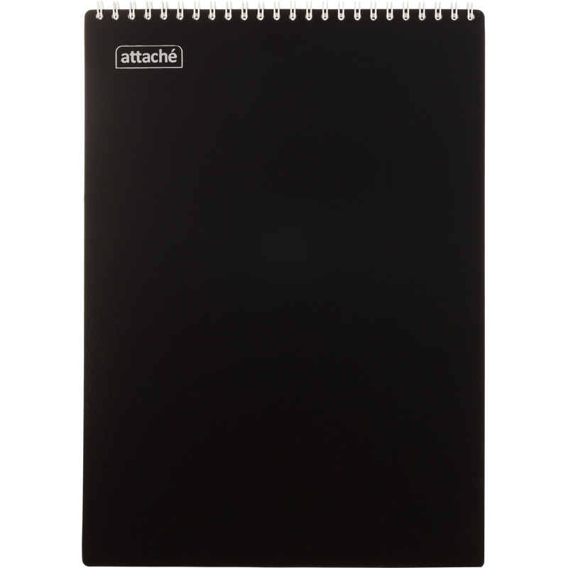 Изображение товара Блокнот Attache А4 80 листов черный в клетку на спирали