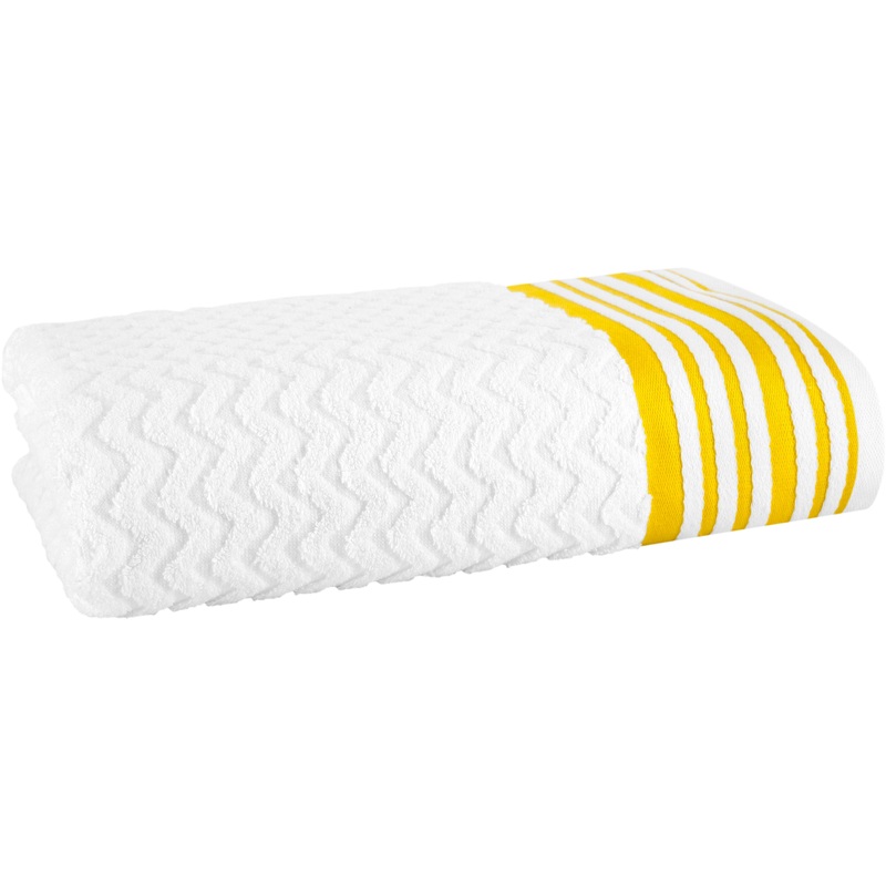 Изображение товара Полотенце махровое Line 70х140 см 500 г/кв.м белое/желтое