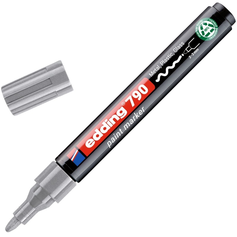 Изображение товара Маркер Edding лаковый серебристый 2-3 мм для различных поверхностей