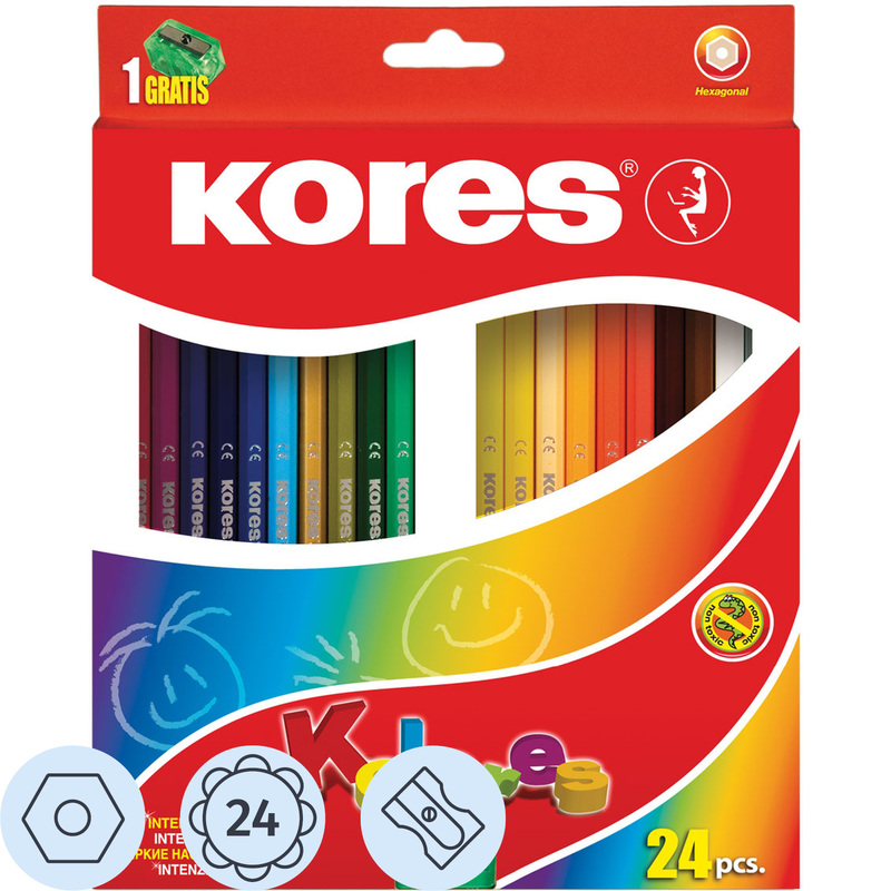 Изображение товара Карандаши цветные Kores Kolores 24 карандаша 24 цвета шестигранные