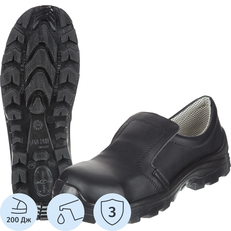 Изображение товара Полуботинки рабочие летние Алми из искусственной кожи черные размер 35