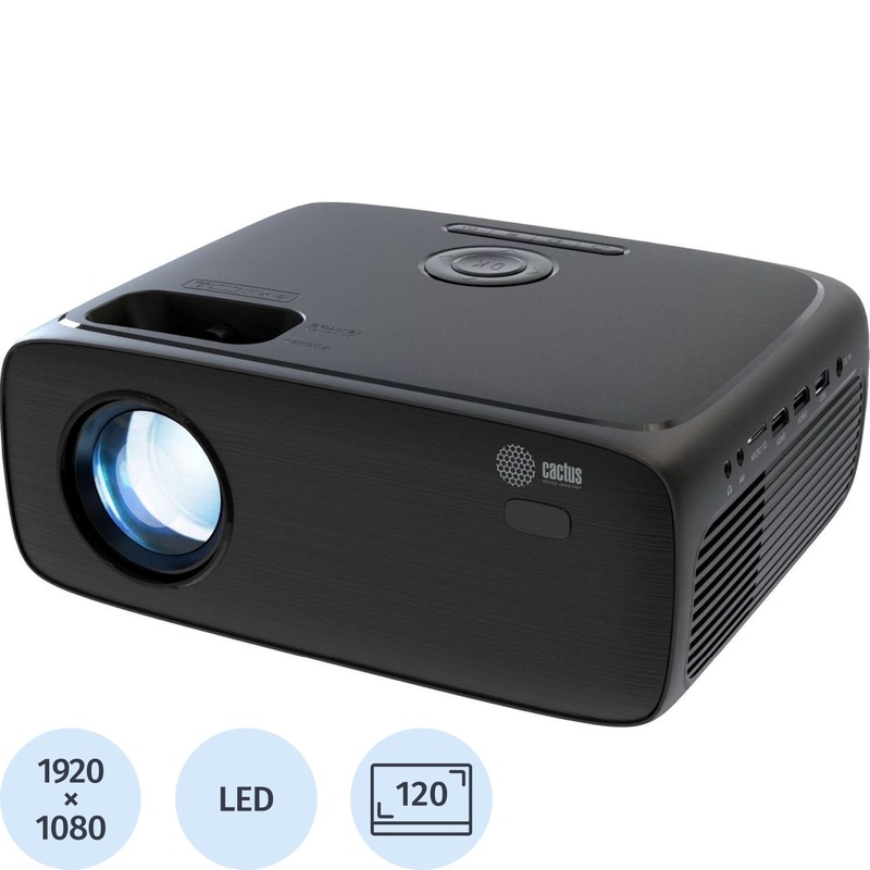 Изображение товара Проектор Cactus CS-PRM.07B Full HD LCD портативный 3D HDR Android TV