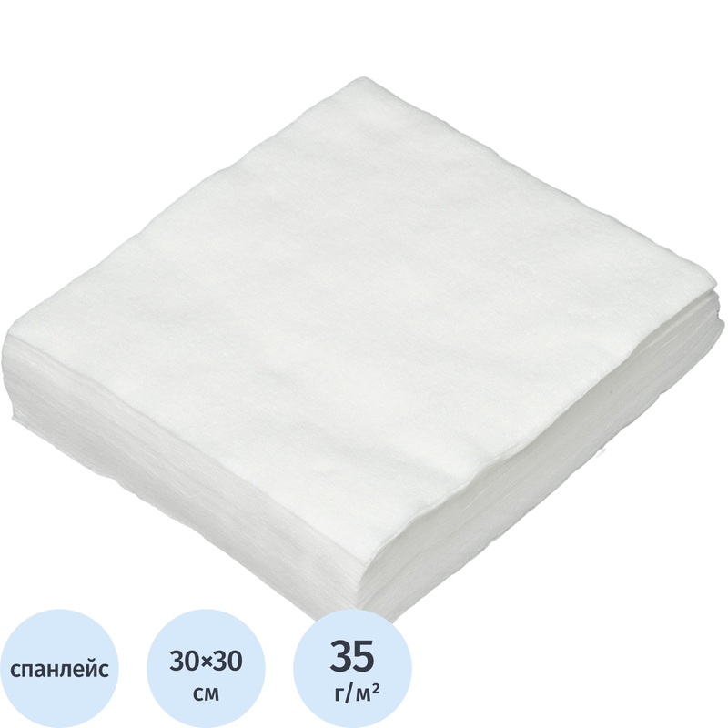 Изображение товара Салфетка одноразовая Чистовье Классик нестерильная пластом 30x30 см белая (100 штук в упаковке)