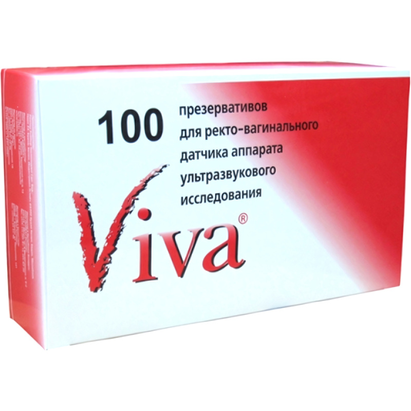 Изображение товара Прозрачные презервативы для УЗИ Viva 100 штук ректовагинальные датчики