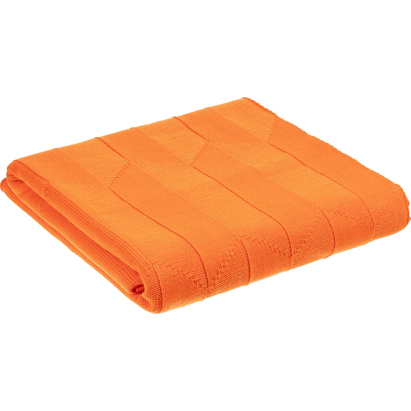 Изображение товара Плед Teplo Rombus акрил 110x170 см оранжевый для дома уютный и современный