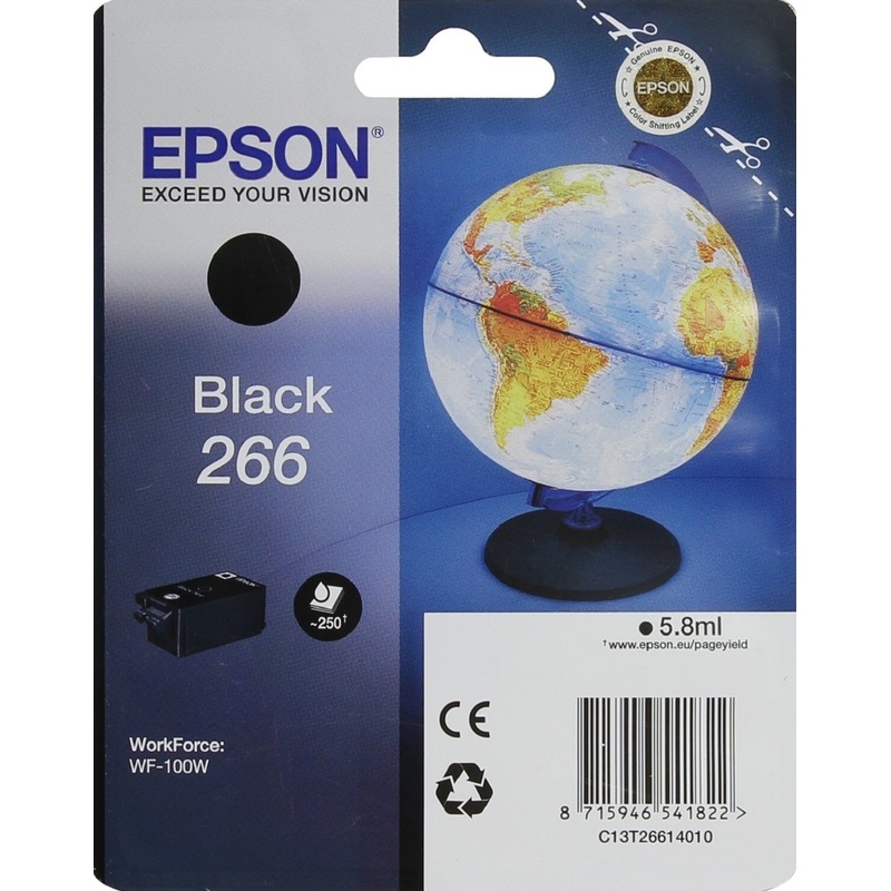 Изображение товара Оригинальный черный струйный картридж Epson T266 для моделей WorkForce