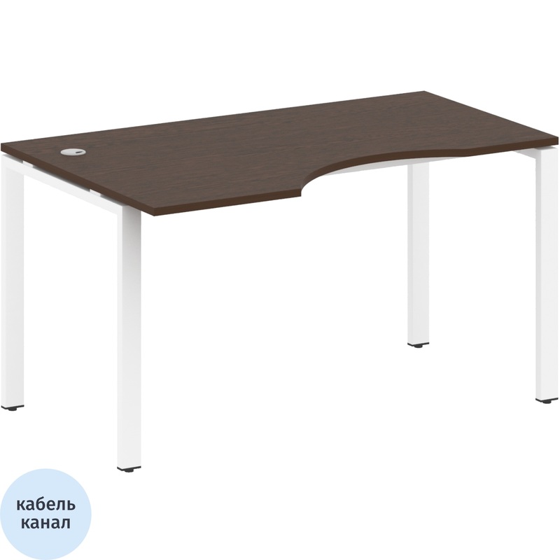 Изображение товара Эргономичный стол Metal System Style БП.СА-2 Л левый венге цаво/белый