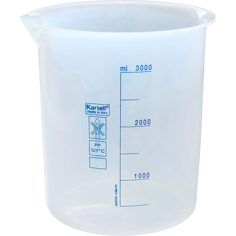 Изображение товара Мерный стакан полипропилен 3000 мл для лабораторного использования