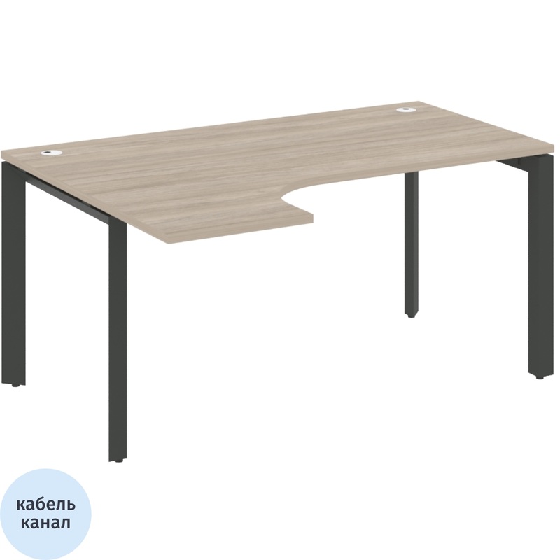 Изображение товара Эргономичный левый стол O.MP-SA-4L из ЛДСП дуб аттик/антрацит для офиса и дома