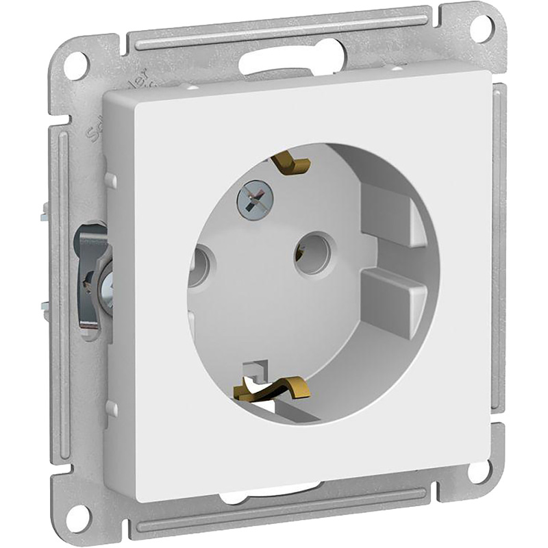 Изображение товара Розетка Systeme Electric AtlasDesign одноместная с заземлением 16А IP20 с рамкой скрытого монтажа белая (1240146)