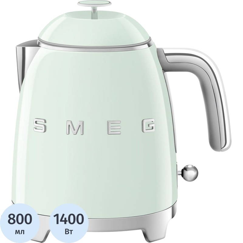Изображение товара Электрический чайник Smeg KLF05PGEU зелёный компактный с фильтром