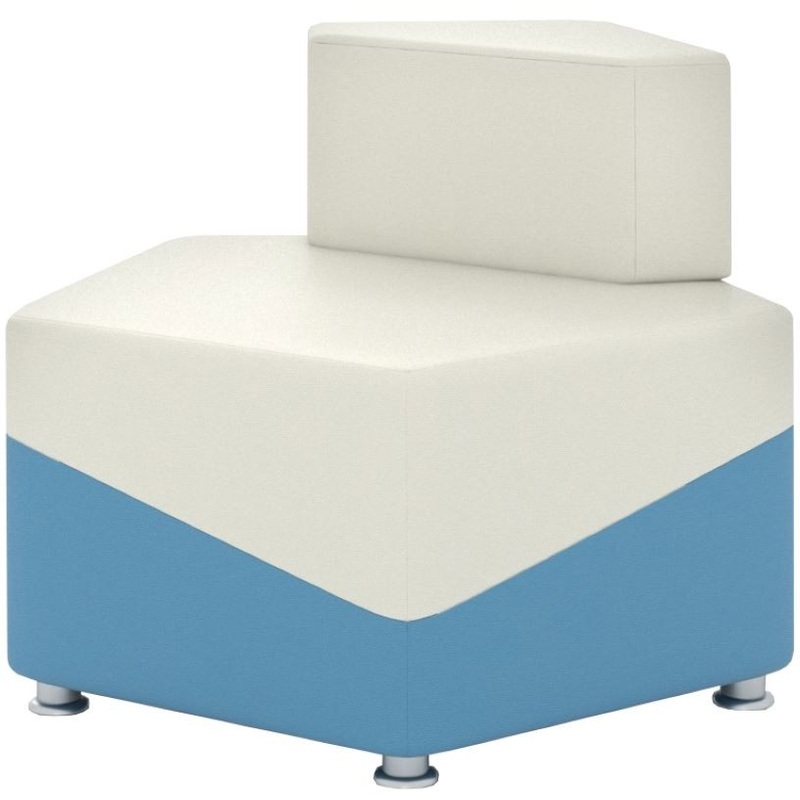 Изображение товара Модуль диван прямой Lines 1-М 1D5R синий белый искусственная кожа