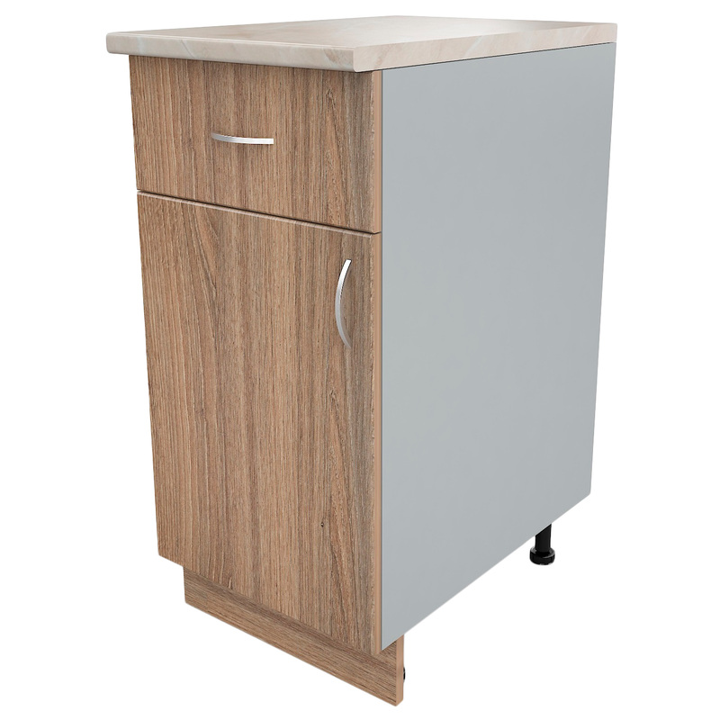 Изображение товара Напольный шкаф Ринг АТ 040/1 из ЛДСП элегантный дизайн серый и дуб шамони