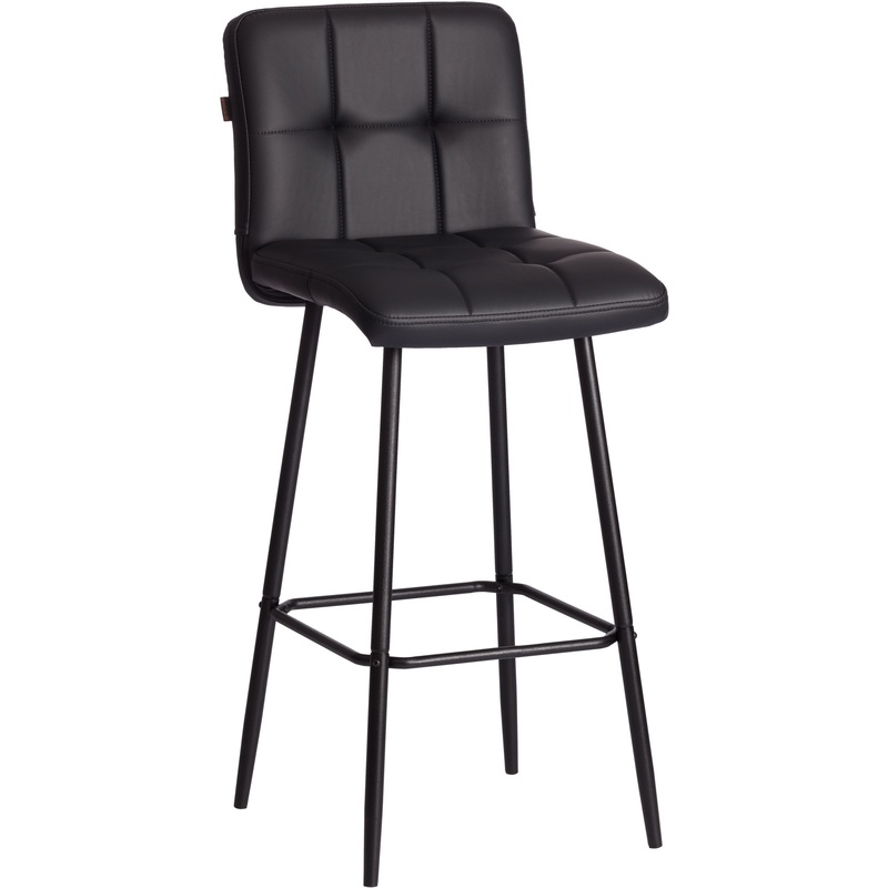 Изображение товара Барный стул Medeo из экокожи с металлическим каркасом черный