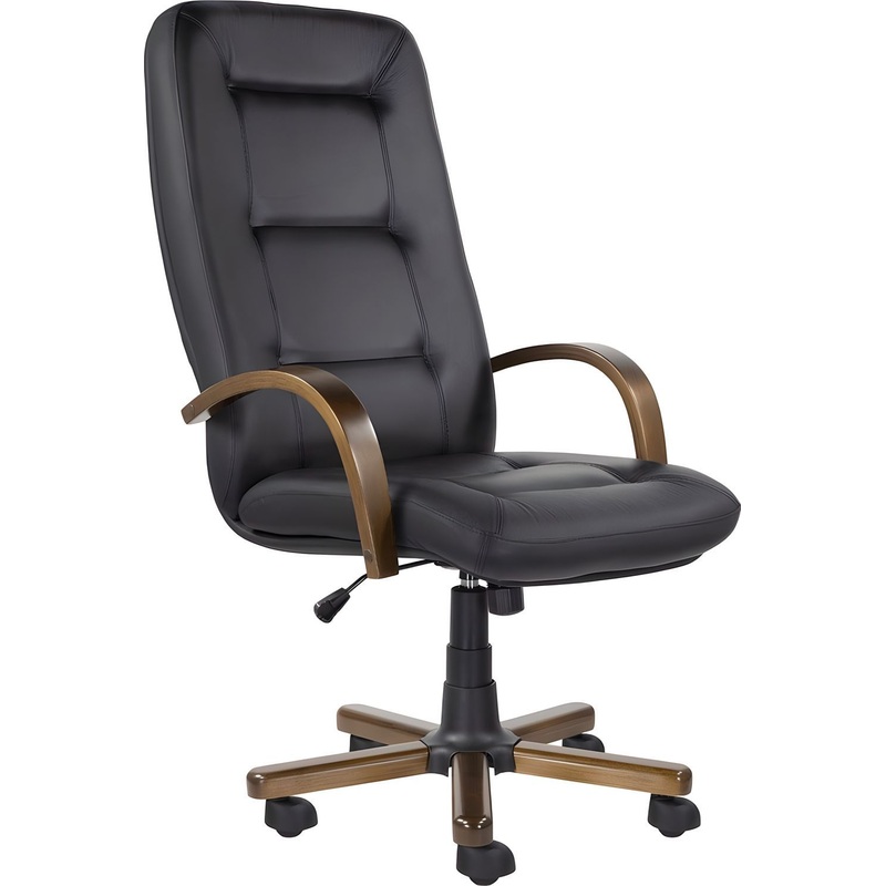 Изображение товара Кресло для руководителя Verona чёрное из натуральной кожи с механизмом Top Gun