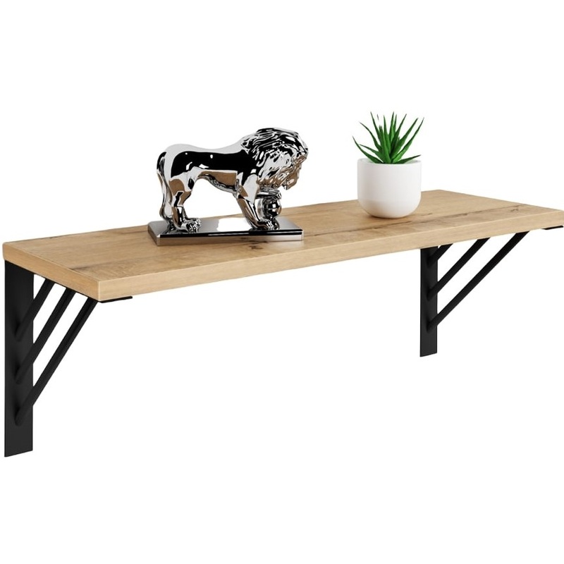 Изображение товара Полка настенная Калипсо-8 (дуб буратти/черный, 1 ярус)