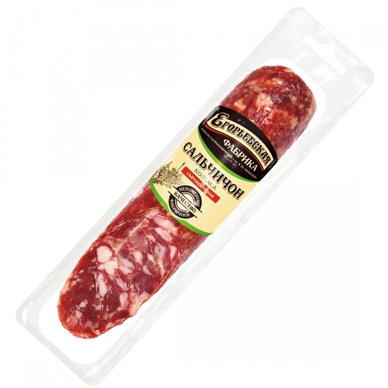 Изображение товара Егорьевская сырокопчёная колбаса Сальчичон 280 г высокое качество текстура