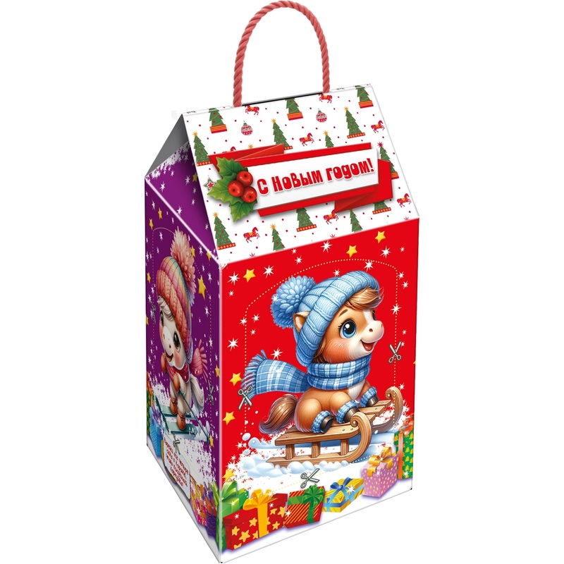 Изображение товара Новогодний сладкий подарок РОКО Кормушка с лошадками 1000 г