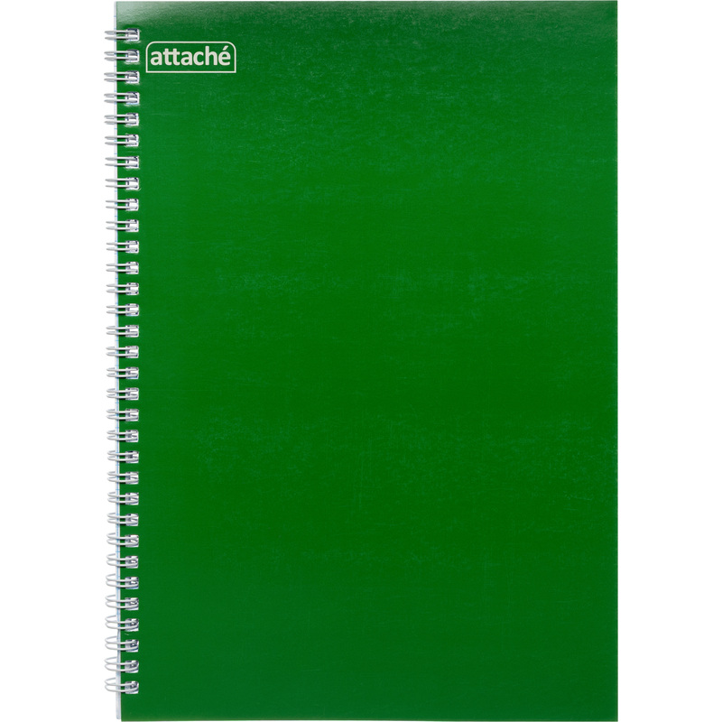 Бизнес-тетрадь Attache А4 80 листов зелёная в клетку на спирали