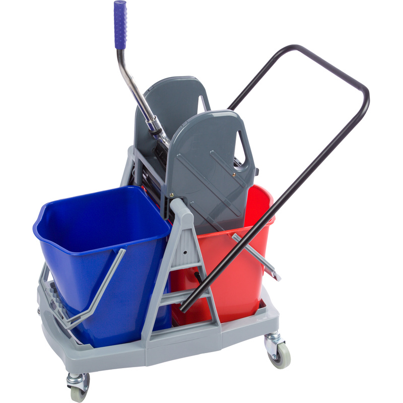 Изображение товара Тележка уборочная 2-ведерная с отжимом 2x17 л