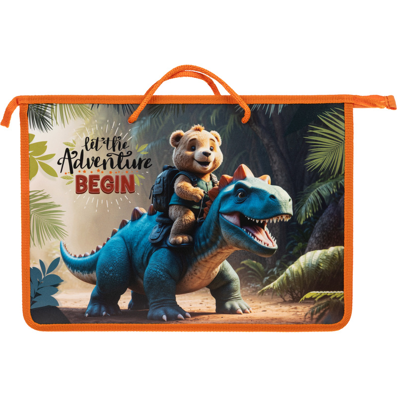 Изображение товара Папка для тетрадей Оникс Дино и медвежонок с ручками А4