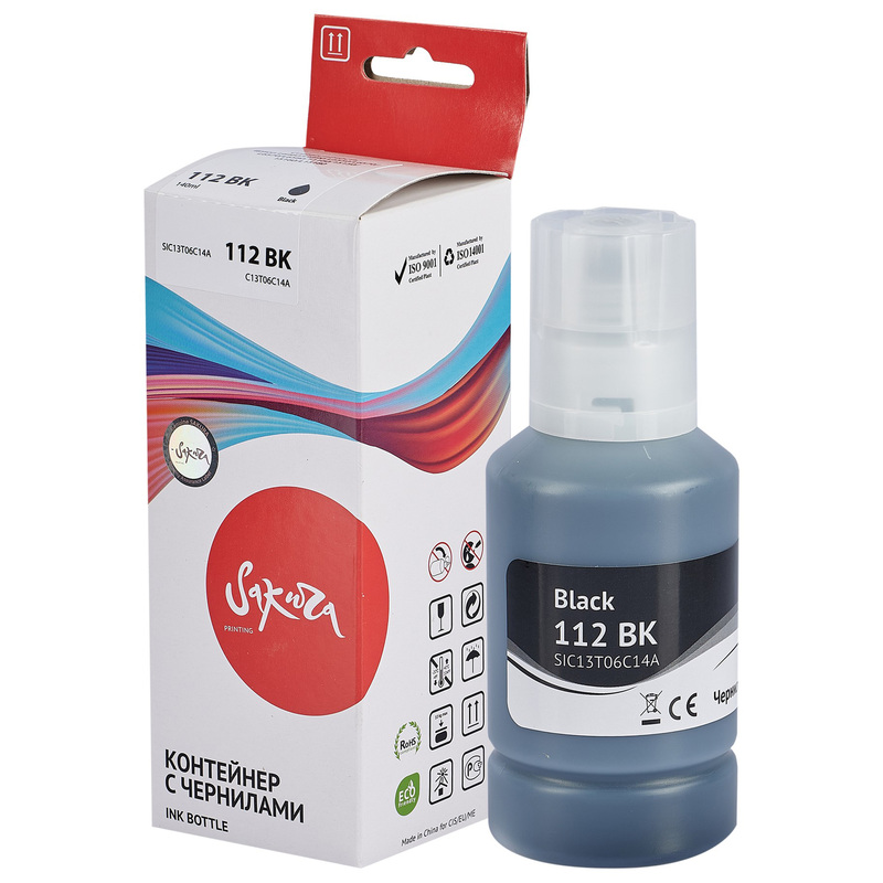 Изображение товара Чернила Sakura C13T06C14A 112BK для Epson совместимые черные