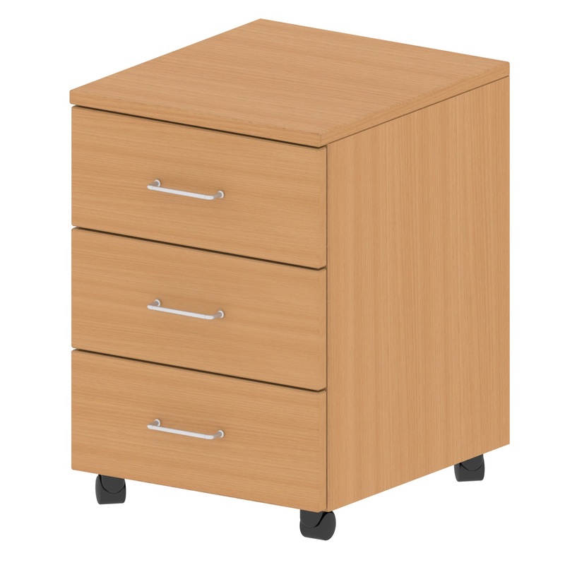 Изображение товара Тумба подкатная Универсал (бук светлый, 430х450х610 мм, 3 ящика)