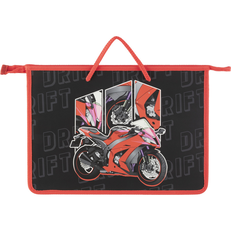 Изображение товара Папка для тетрадей Комус Класс Urban Moto А4 полиэстер с молнией и ручками