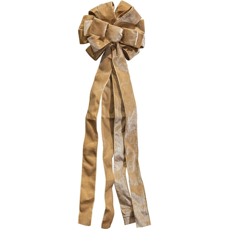 Изображение товара Текстильный новогодний бант Magic Time 95 см золотистый для декора сезона