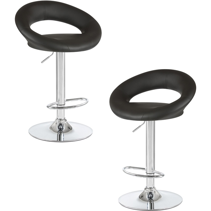 Изображение товара Стул барный LM-5001-N чёрный/хром с экокожей и металлическим каркасом