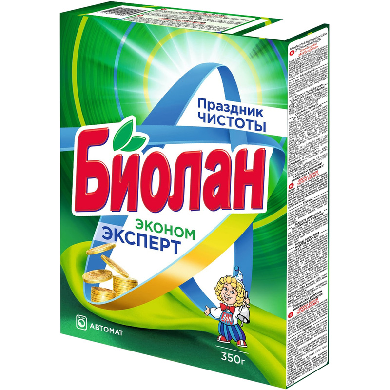 Изображение товара Порошок стиральный Биолан Эконом Эксперт 350 г для машинной и ручной стирки