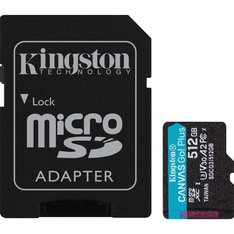 Изображение товара Карта памяти 512 Гб microSDXC Kingston Canvas Go! Plus UHS-I U3 A2 V30