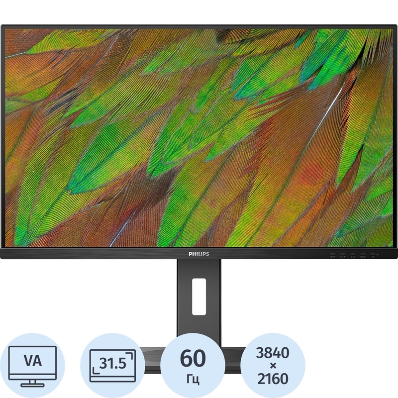 Изображение товара Монитор 31.5" Philips 32B1N3800 чёрный Изображение товара Монитор 31.5" Philips 32B1N3800 чёрный