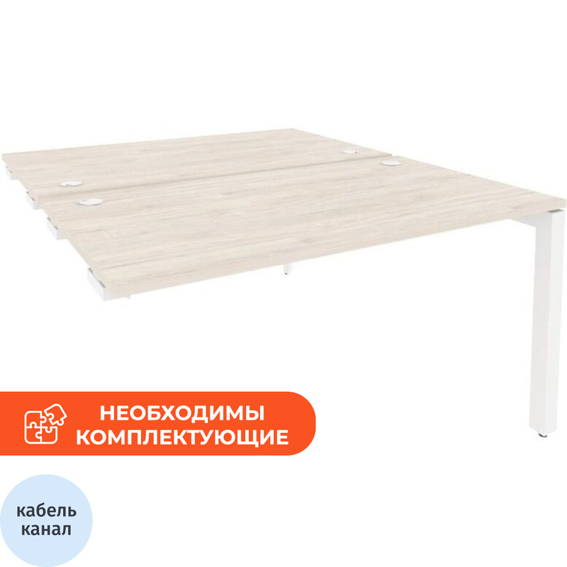 Изображение товара Рабочая станция на 2 рабочих места ONIX-П O.MP-D.SPR-3.8 белая, 1380х1635х750 мм