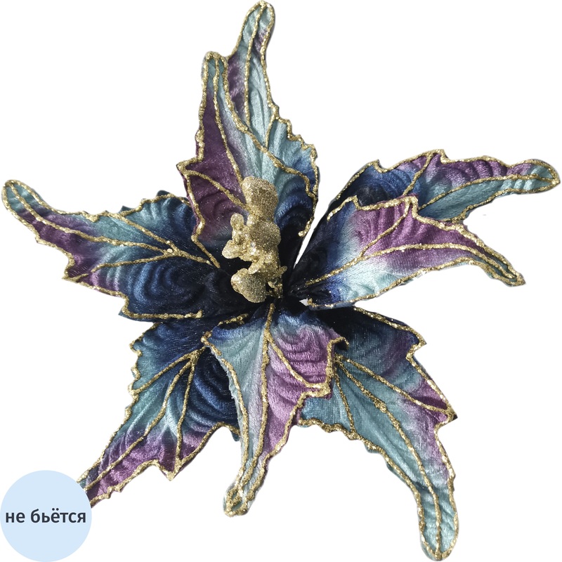 Изображение товара Новогоднее украшение Valmaцветок текстиль/металл 20x32 см