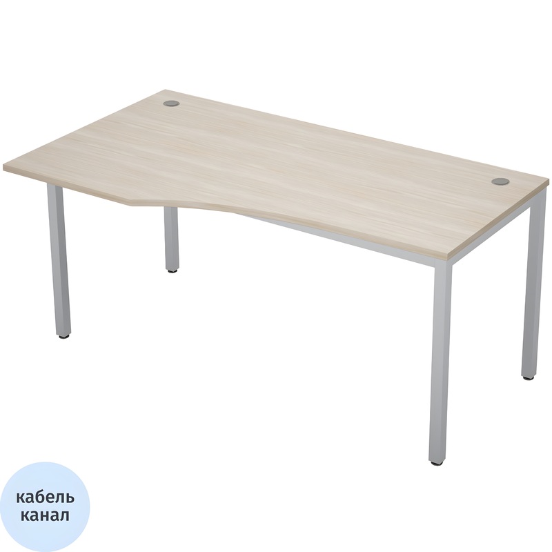 Изображение товара Стол эргономичный Avance 6М.020 левый (шамони светлый/алюминий матовый, 1600х900х750 мм)