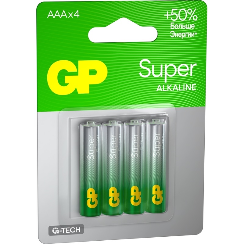 Изображение товара Батарейка ААА мизинчиковая GP Super (4 штуки в упаковке)