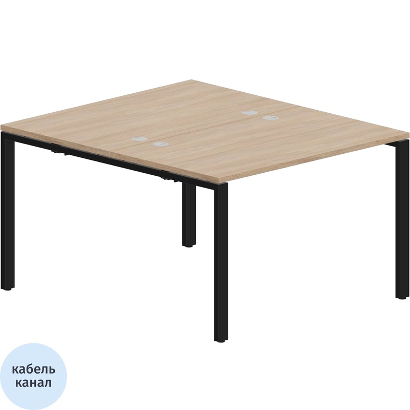 Изображение товара Стол прямой Strike дуб светлый/чёрный 1180х1366х750 мм рабочий стол