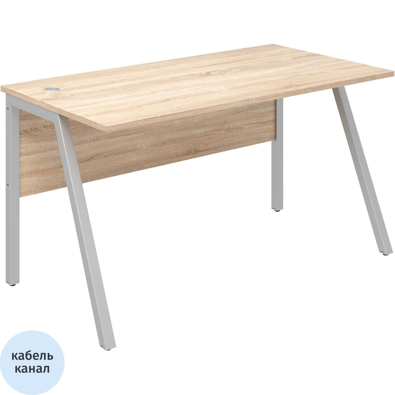 Изображение товара Офисный прямой стол Рондо дуб альпийский серый 1380х750х750 мм