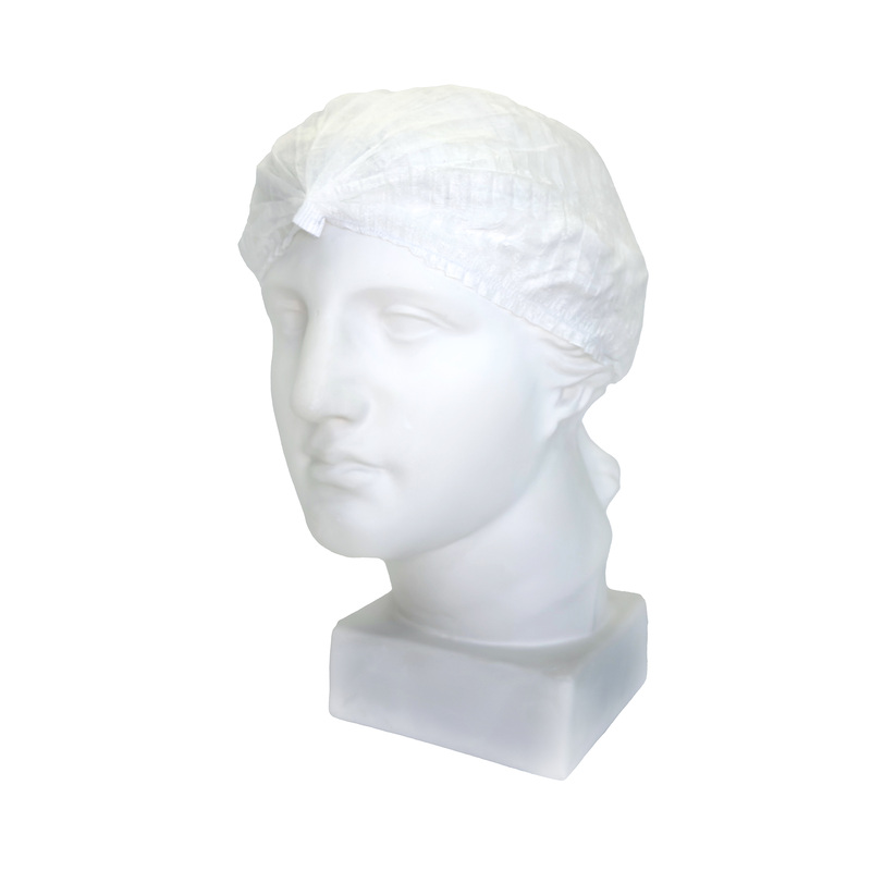 Изображение товара Шапочка одноразовая Шарлотта белая удлинённая (100 штук в упаковке)