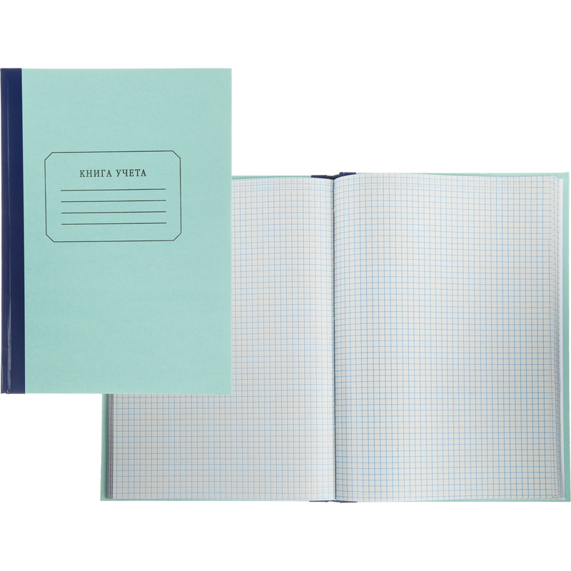 Изображение товара Книга учета 96 листов А4 в клетку на сшивке блок газетная бумага (обложка - плотный картон)