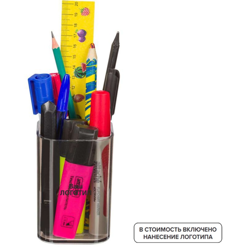 Изображение товара Подставка-стакан Attache Office черная 100 шт с логотипом