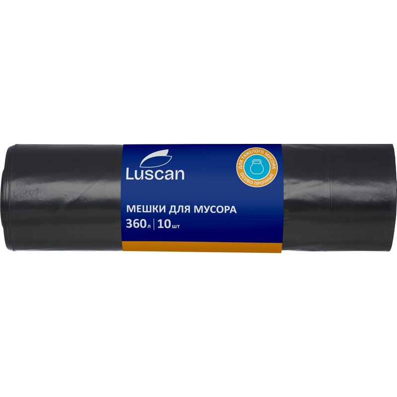 Изображение товара Мешки для мусора Luscan (Концепция быта) 360 л чёрные (ПВД 60 мкм, 10 штук)