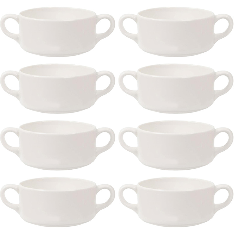 Изображение товара Набор фарфоровых суповых чашек Ariane Prime 8 штук 300мл