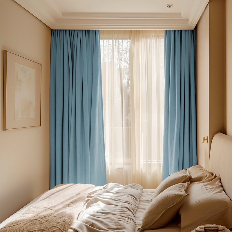 Изображение товара Комплект штор Волшебная ночь (2 портьеры, 1 подхват 200x270 см) синий