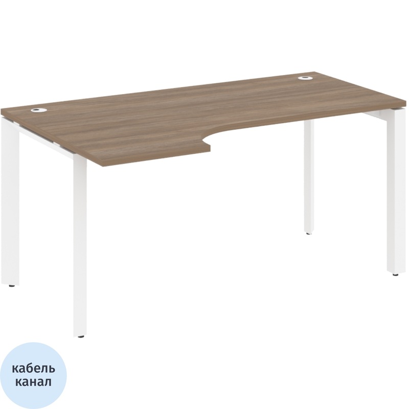 Изображение товара Эргономичный левый стол ONIX-П O.MP-SA-1L дуб аризона белый 1580х980х750 мм