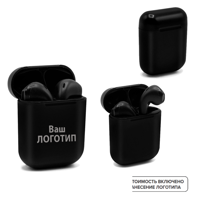 Изображение товара Беспроводные наушники SimplyPods черные с индивидуальной печатью Bluetooth 5.0