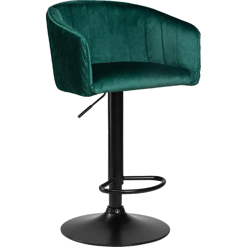 Изображение товара Барный стул Dobrin Darcy black с велюровым сиденьем и металлокаркасом