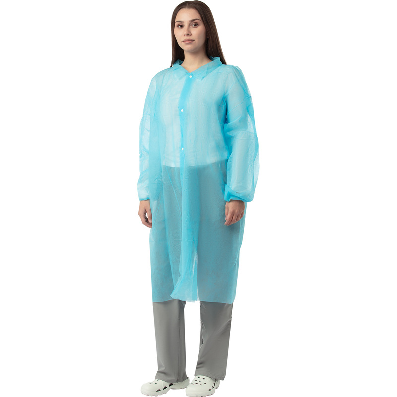 Изображение товара Одноразовый процедурный халат Комус голубой XXL из спанбонда, 10 штук